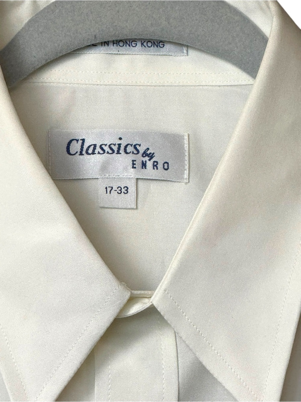 Vintage Classics by Enro White 100% Cotton Dress Shirt 17-33 Made in Hong Kong - Picture 5 of 9